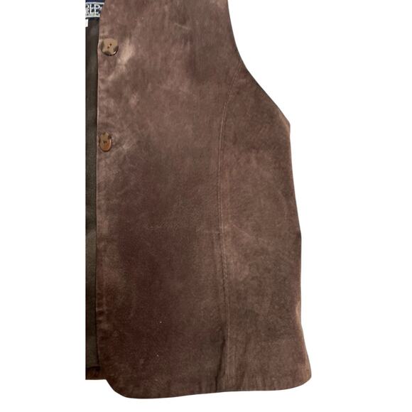 VTG Chocolate Brown Suede Leather Western Vest Size S/M Boho Festival Cowgirl - Picture 9 of 10